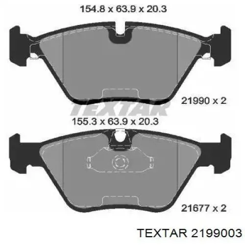 Sapatas do freio dianteiras de disco Textar 2199003 preço, a partir de 33,59 USD