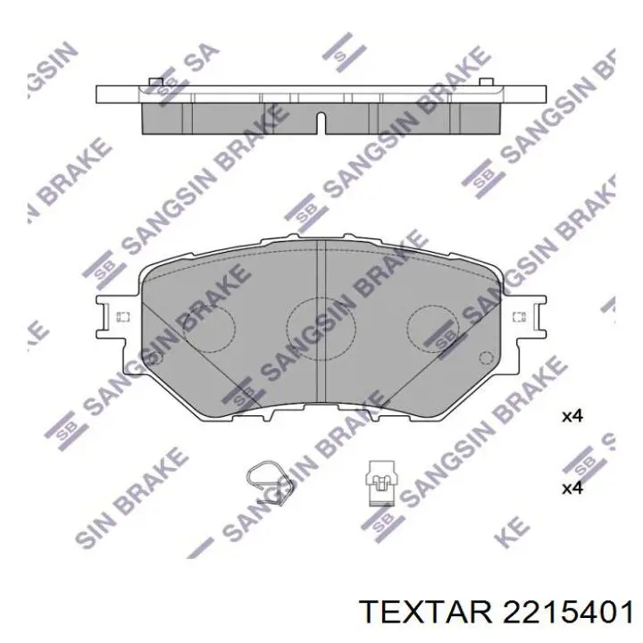Sapatas do freio dianteiras de disco Textar 2215401 preço, a partir de 47,64 USD