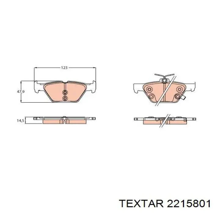 Sapatas do freio traseiras de disco Textar 2215801 preço, a partir de 46,24 USD