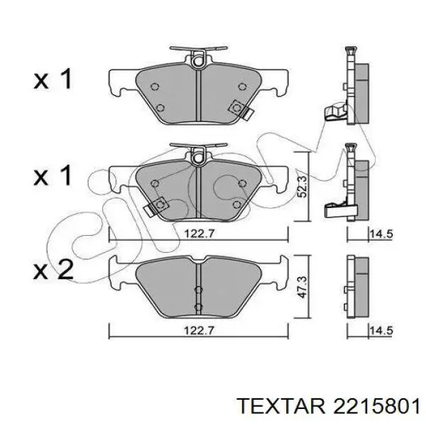 Compre 2215801 Textar Sapatas do freio traseiras de disco