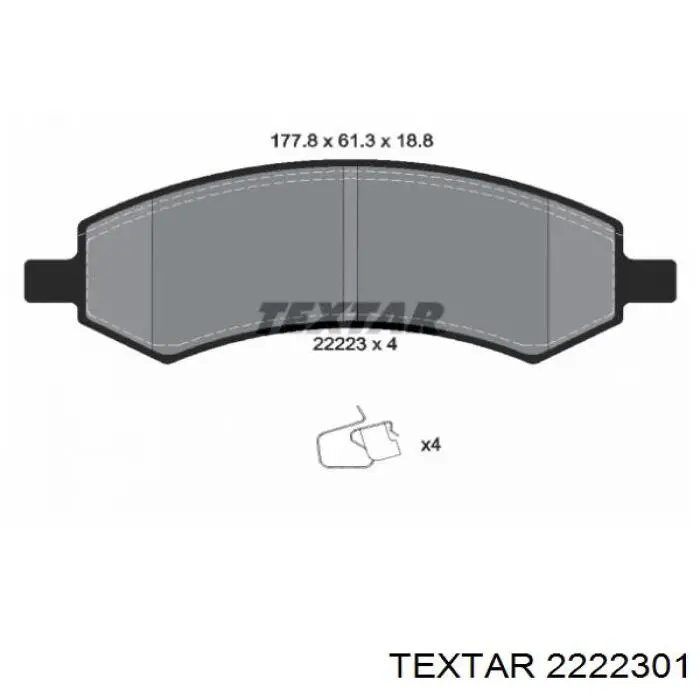 2222301 Textar Sapatas do freio dianteiras de disco
