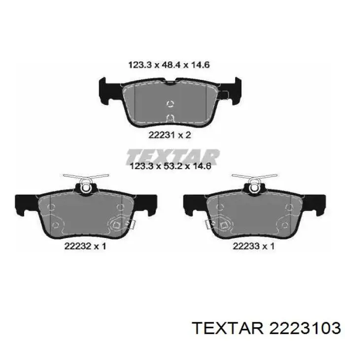 2223103 Textar Sapatas do freio traseiras de disco