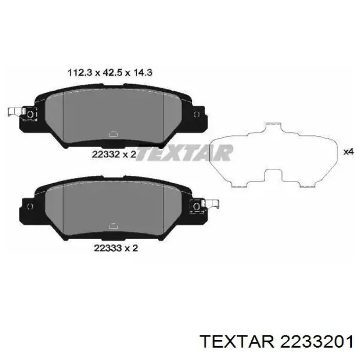 2233201 Textar Sapatas do freio traseiras de disco