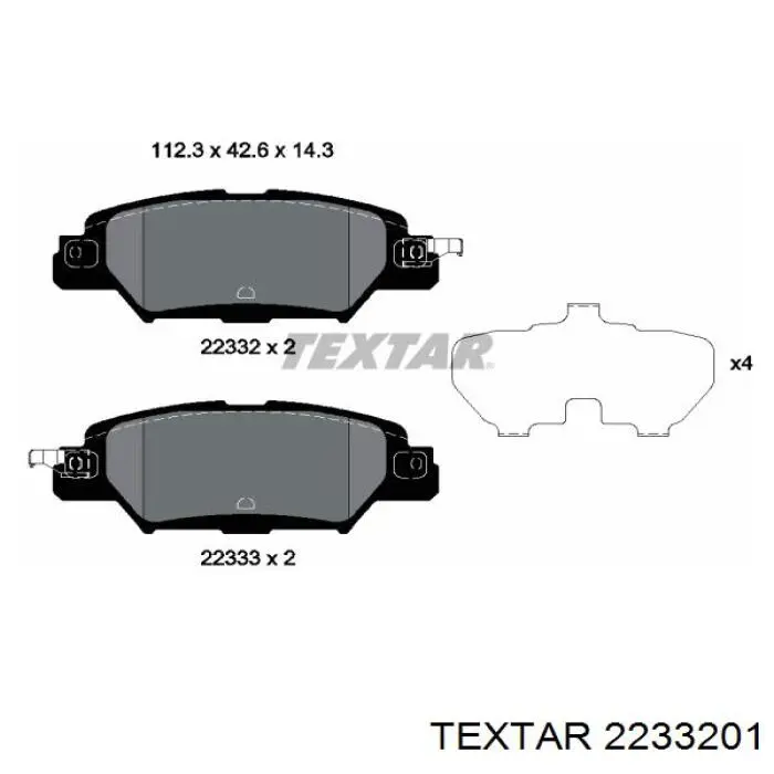 Sapatas do freio traseiras de disco Textar 2233201 preço, a partir de 35,94 USD