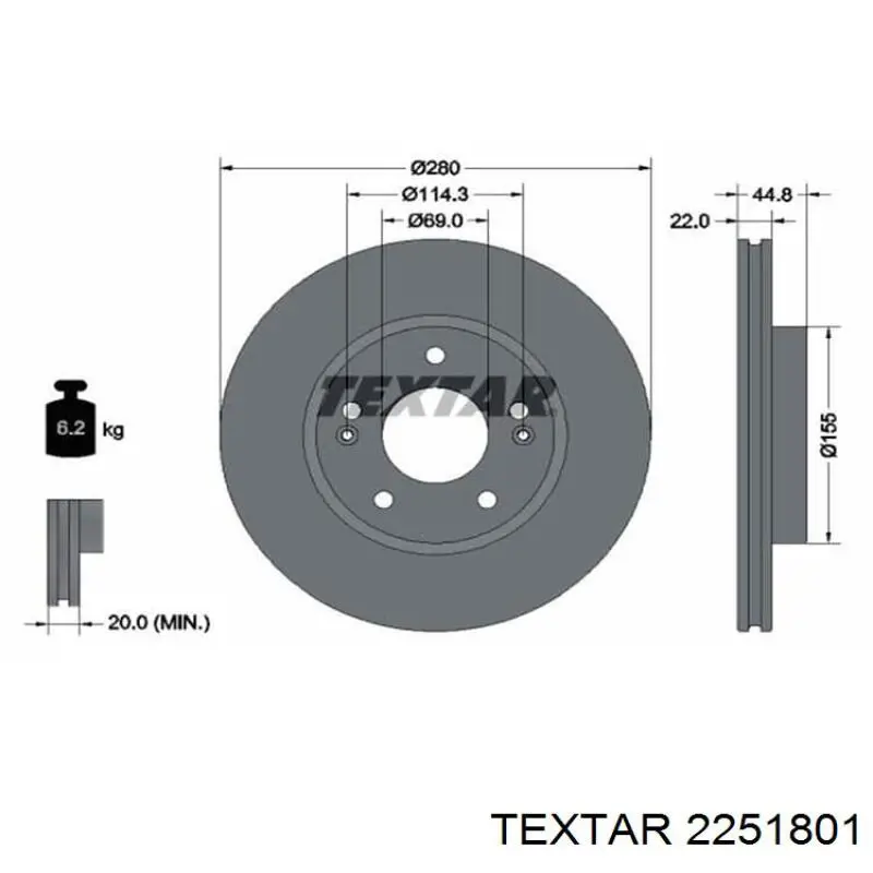 2251801 Textar Sapatas do freio dianteiras de disco
