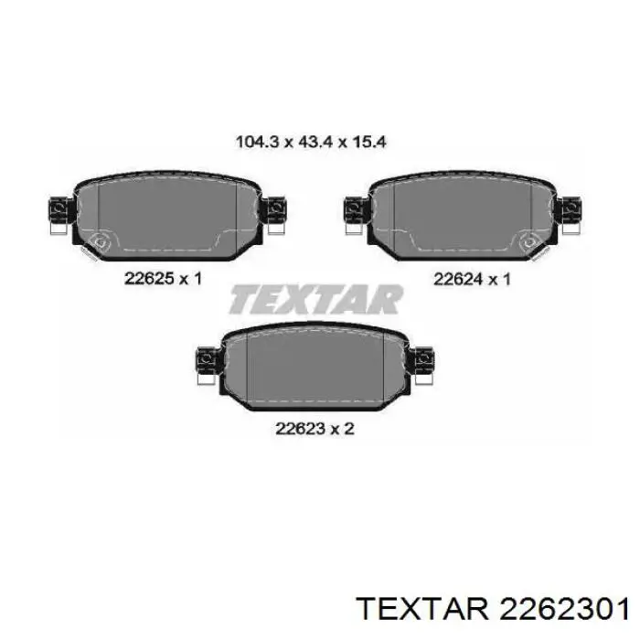 Sapatas do freio traseiras de disco Textar 2262301 preço, a partir de 38,95 USD