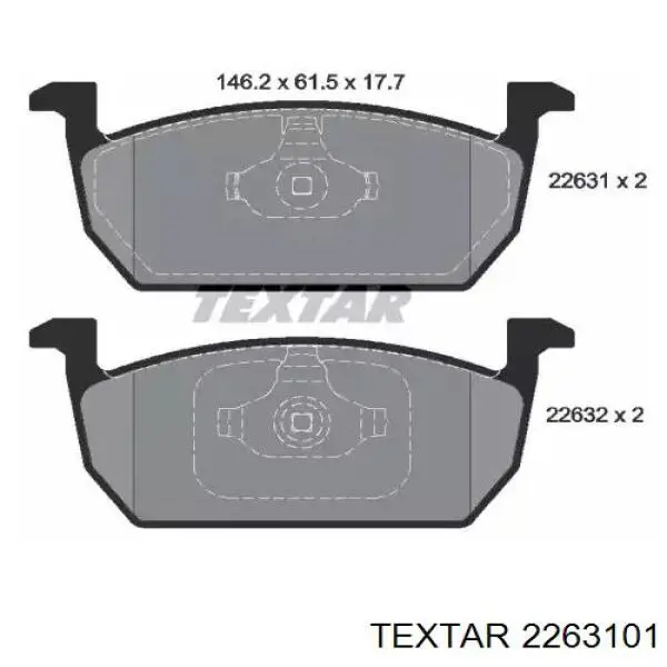 2263101 Textar Sapatas do freio dianteiras de disco