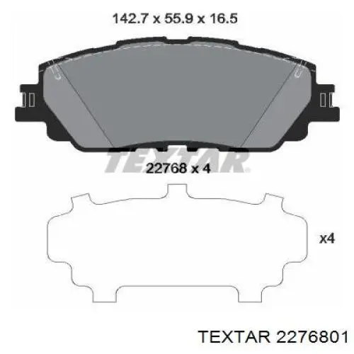 2276801 Textar Sapatas do freio dianteiras de disco