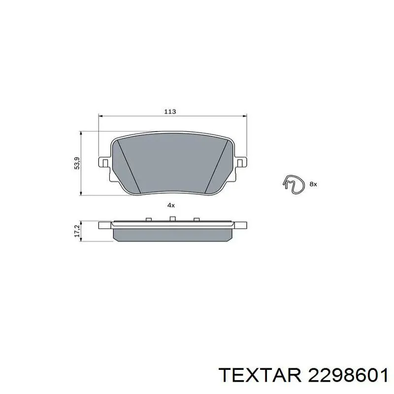 Compre 2298601 Textar Sapatas do freio traseiras de disco