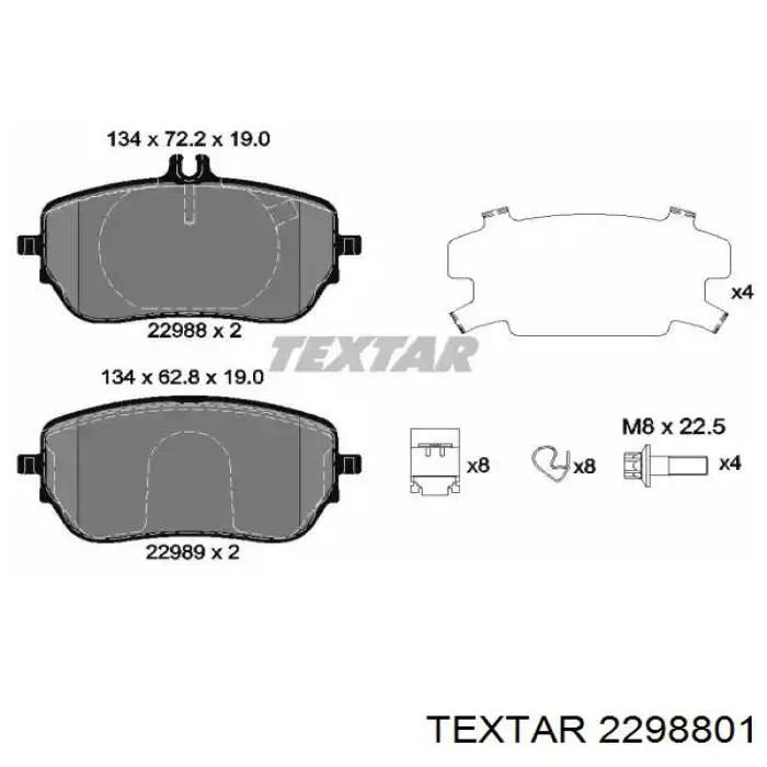 Sapatas do freio dianteiras de disco Textar 2298801 preço, a partir de 37,78 USD