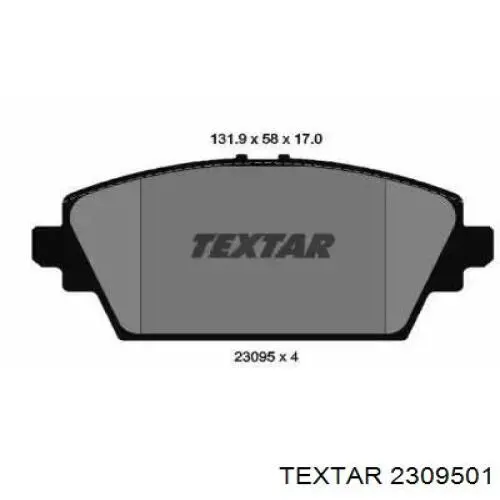 Sapatas do freio dianteiras de disco Textar 2309501 preço, a partir de 32,52 USD
