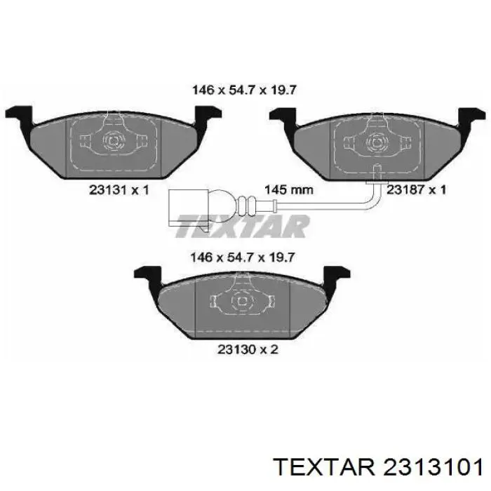 Sapatas do freio dianteiras de disco Textar 2313101 preço, a partir de 34,88 USD