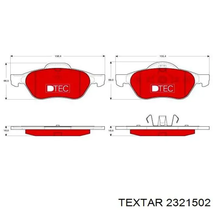 Compre 2321502 Textar Sapatas do freio dianteiras de disco
