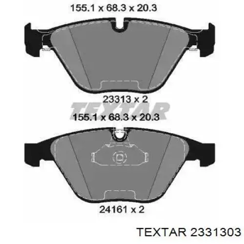 Sapatas do freio dianteiras de disco Textar 2331303 preço, a partir de 54,96 USD