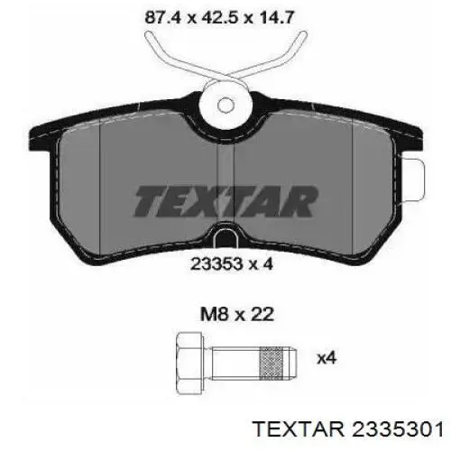 Sapatas do freio traseiras de disco Textar 2335301 preço, a partir de 19,55 USD