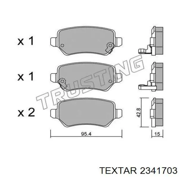 Compre 2341703 Textar Sapatas do freio traseiras de disco
