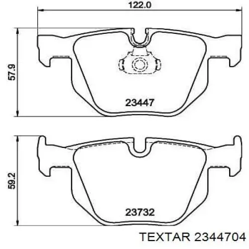 Compre 2344704 Textar Sapatas do freio traseiras de disco