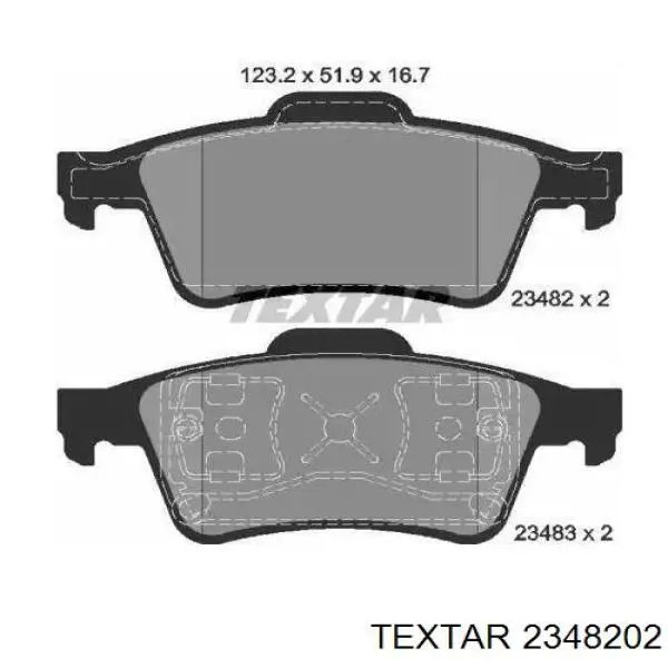 Sapatas do freio traseiras de disco Textar 2348202 preço, a partir de 32,83 USD