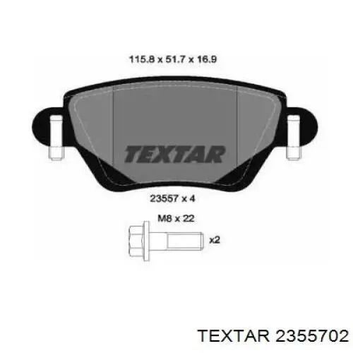 Sapatas do freio traseiras de disco Textar 2355702 preço, a partir de 26,64 USD