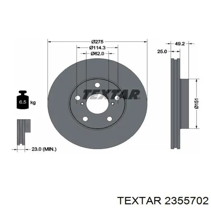 Compre 2355702 Textar Sapatas do freio traseiras de disco