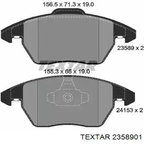 Sapatas do freio dianteiras de disco Textar 2358901 preço, a partir de 31,63 USD