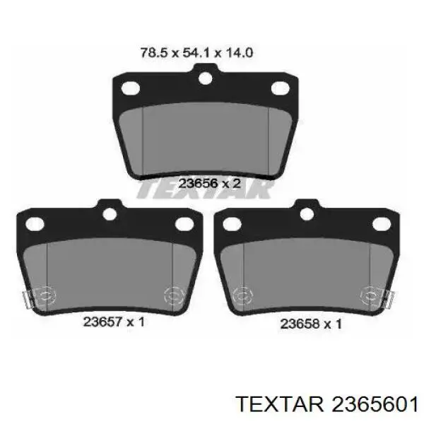 Sapatas do freio traseiras de disco Textar 2365601 preço, a partir de 19,63 USD