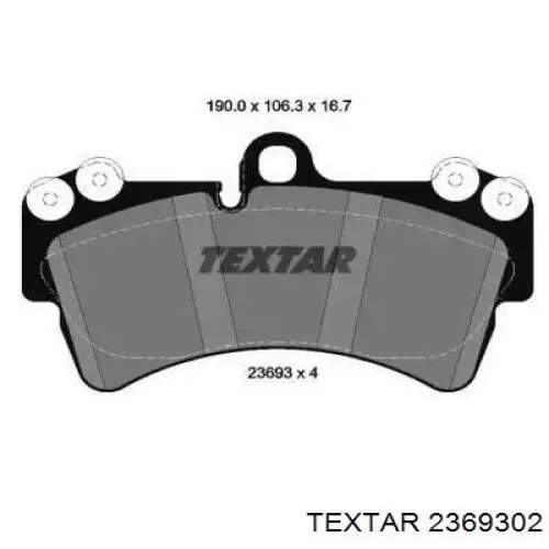 Compre 2369302 Textar Sapatas do freio dianteiras de disco