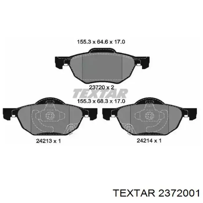 Sapatas do freio dianteiras de disco Textar 2372001 preço, a partir de 34,52 USD