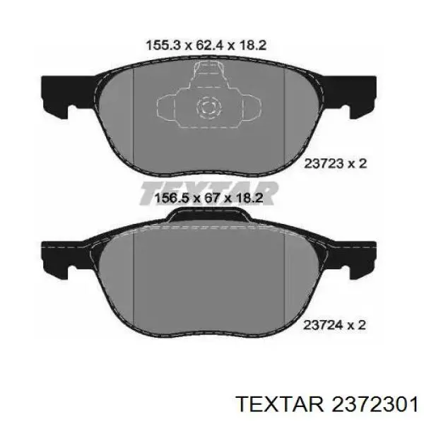 Sapatas do freio dianteiras de disco Textar 2372301 preço, a partir de 27,18 USD