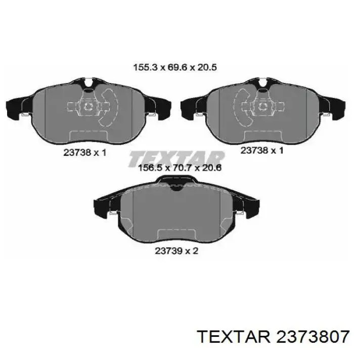 Sapatas do freio dianteiras de disco Textar 2373807 preço, a partir de 36,83 USD