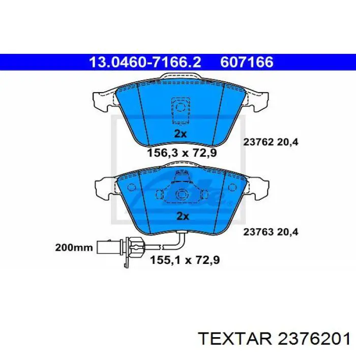 Compre 2376201 Textar Sapatas do freio dianteiras de disco