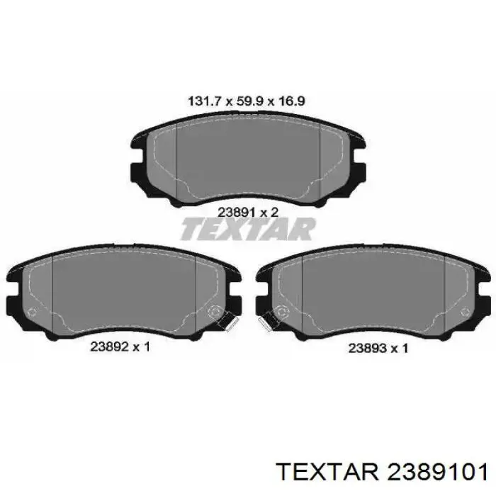 Sapatas do freio dianteiras de disco Textar 2389101 preço, a partir de 31,44 USD