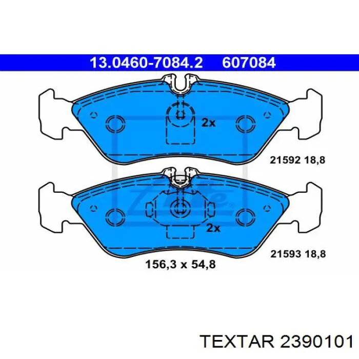Compre 2390101 Textar Sapatas do freio traseiras de disco