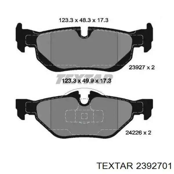 Sapatas do freio traseiras de disco Textar 2392701 preço, a partir de 33,21 USD
