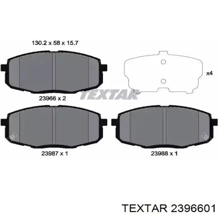 Sapatas do freio dianteiras de disco Textar 2396601 preço, a partir de 38,38 USD