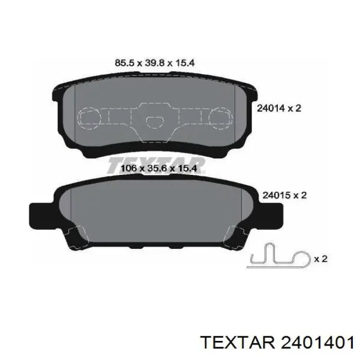Compre 2401401 Textar Sapatas do freio traseiras de disco