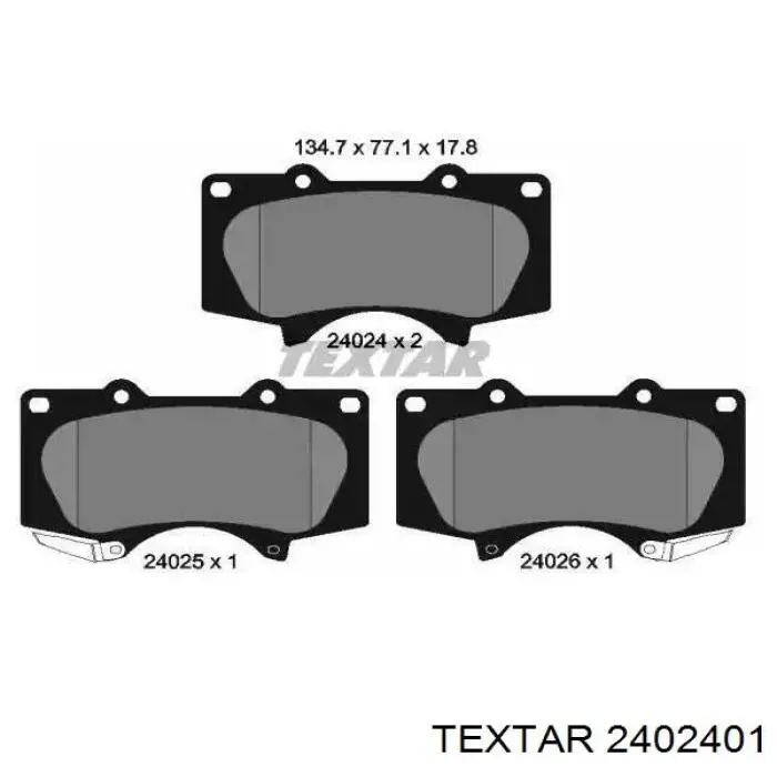 Sapatas do freio dianteiras de disco Textar 2402401 preço, a partir de 32,96 USD