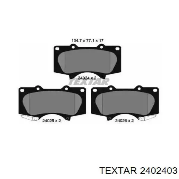 Sapatas do freio dianteiras de disco Textar 2402403 preço, a partir de 32,95 USD