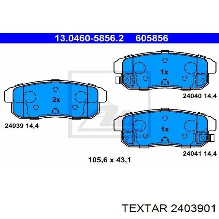 Compre 2403901 Textar Sapatas do freio traseiras de disco