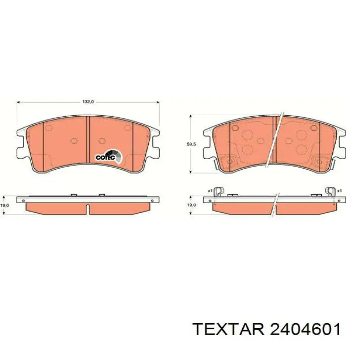 Compre 2404601 Textar Sapatas do freio dianteiras de disco