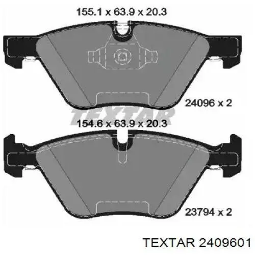 Sapatas do freio dianteiras de disco Textar 2409601 preço, a partir de 47,18 USD