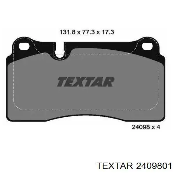 Sapatas do freio dianteiras de disco Textar 2409801 preço, a partir de 46,87 USD