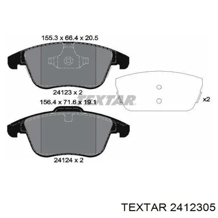 Sapatas do freio dianteiras de disco Textar 2412305 preço, a partir de 50,69 USD