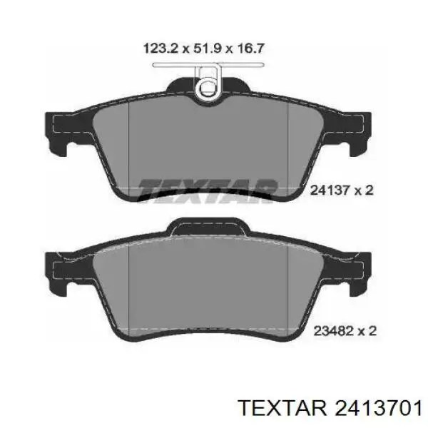 Sapatas do freio traseiras de disco Textar 2413701 preço, a partir de 24,79 USD