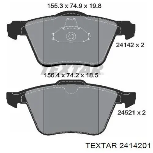 Compre 2414201 Textar Sapatas do freio dianteiras de disco