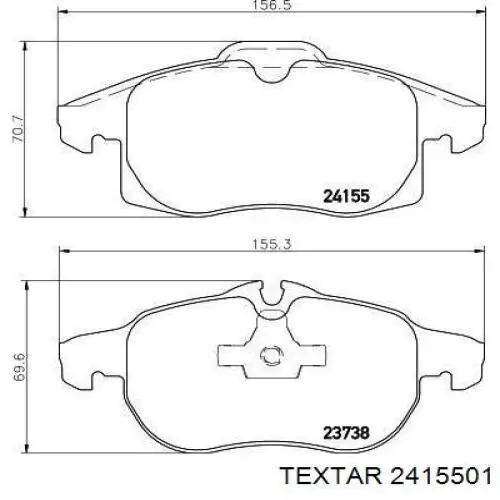 Compre 2415501 Textar Sapatas do freio dianteiras de disco
