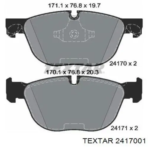 Compre 2417001 Textar Sapatas do freio dianteiras de disco