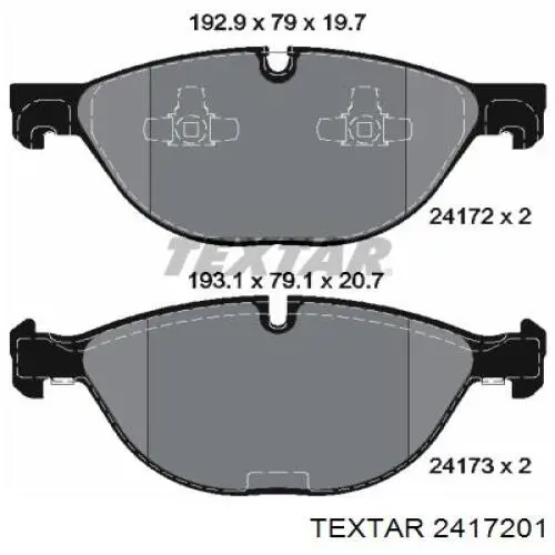 Sapatas do freio dianteiras de disco Textar 2417201 preço, a partir de 55,36 USD