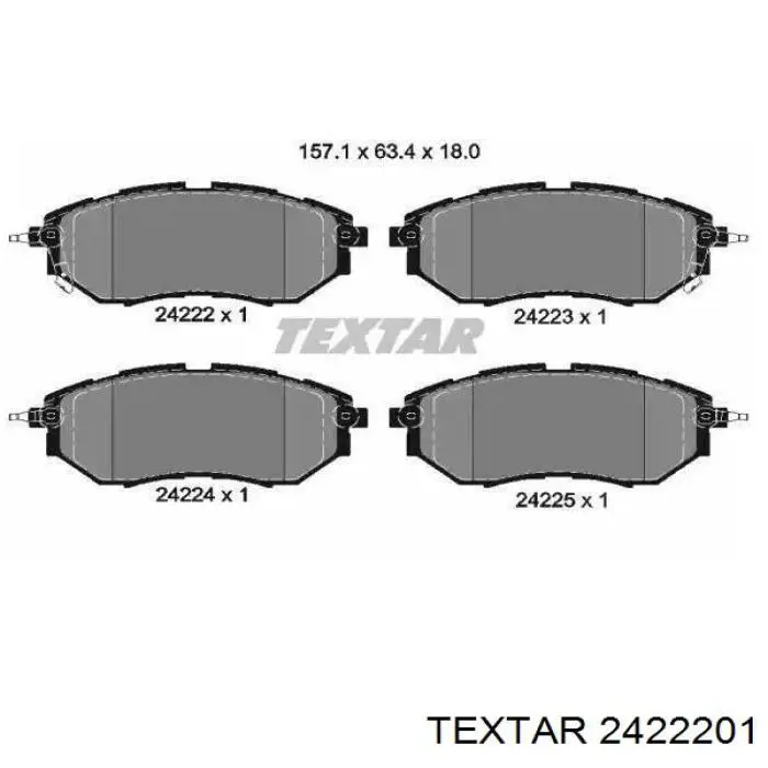 Sapatas do freio dianteiras de disco Textar 2422201 preço, a partir de 39,66 USD