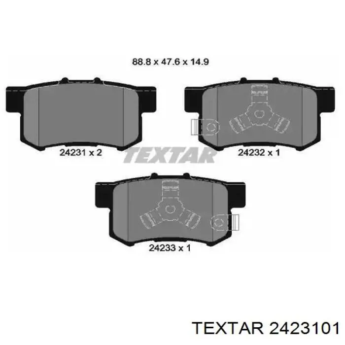 Sapatas do freio traseiras de disco Textar 2423101 preço, a partir de 26,38 USD
